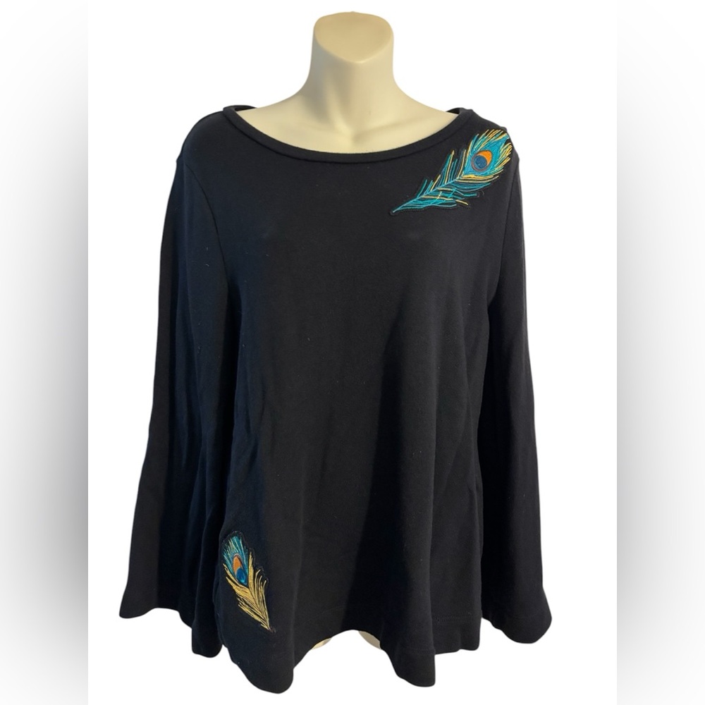 Loft peacock sweater. Foster sleeves. EUC size large
